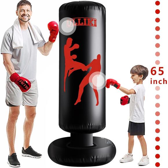 Freestanding Punching Bag for Adults with Gloves, Kick Boxing Bag with Stand - Picture 3 of 6